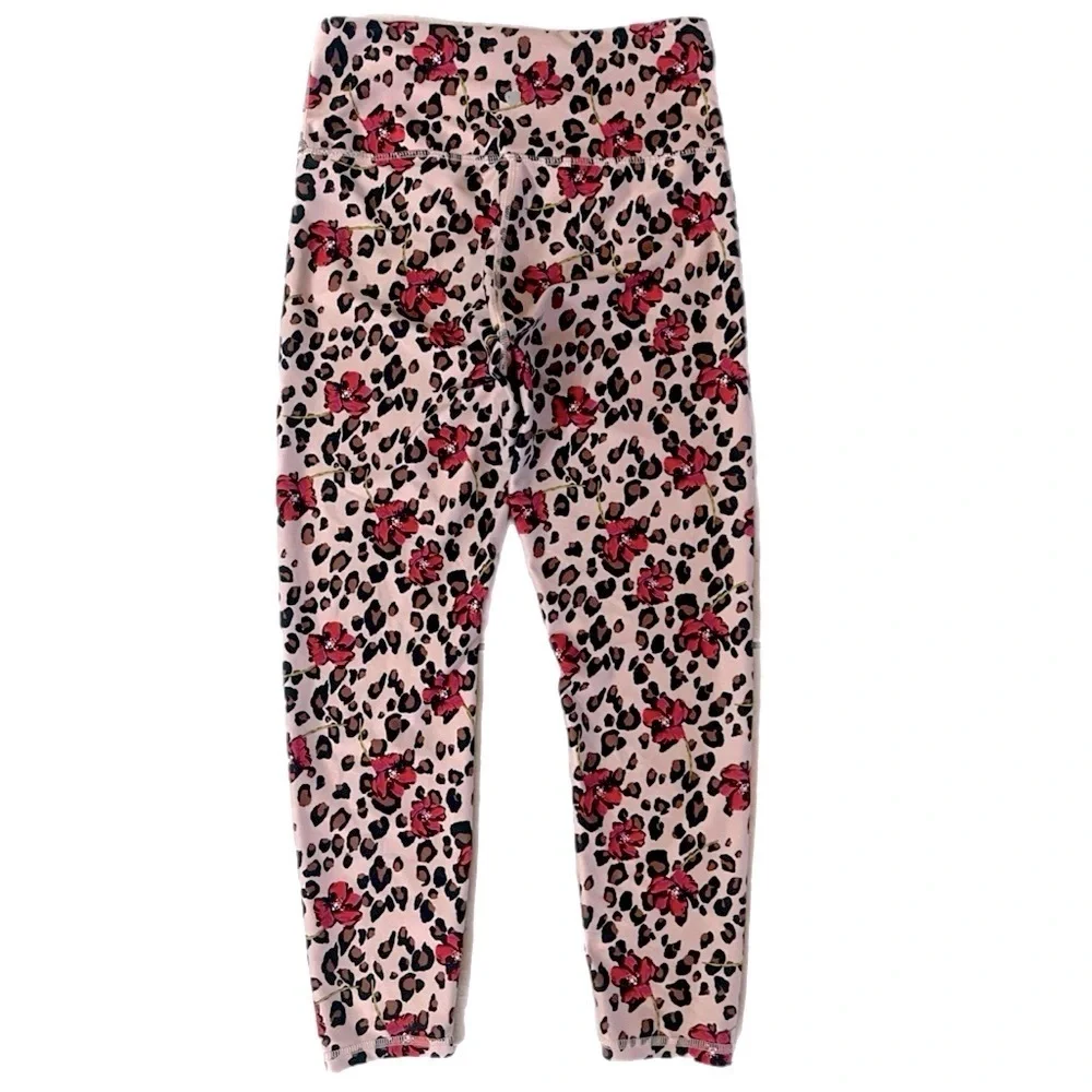WILDFOX Sport Like New Contender Compression Ankle Leggings in Floral Leopard L